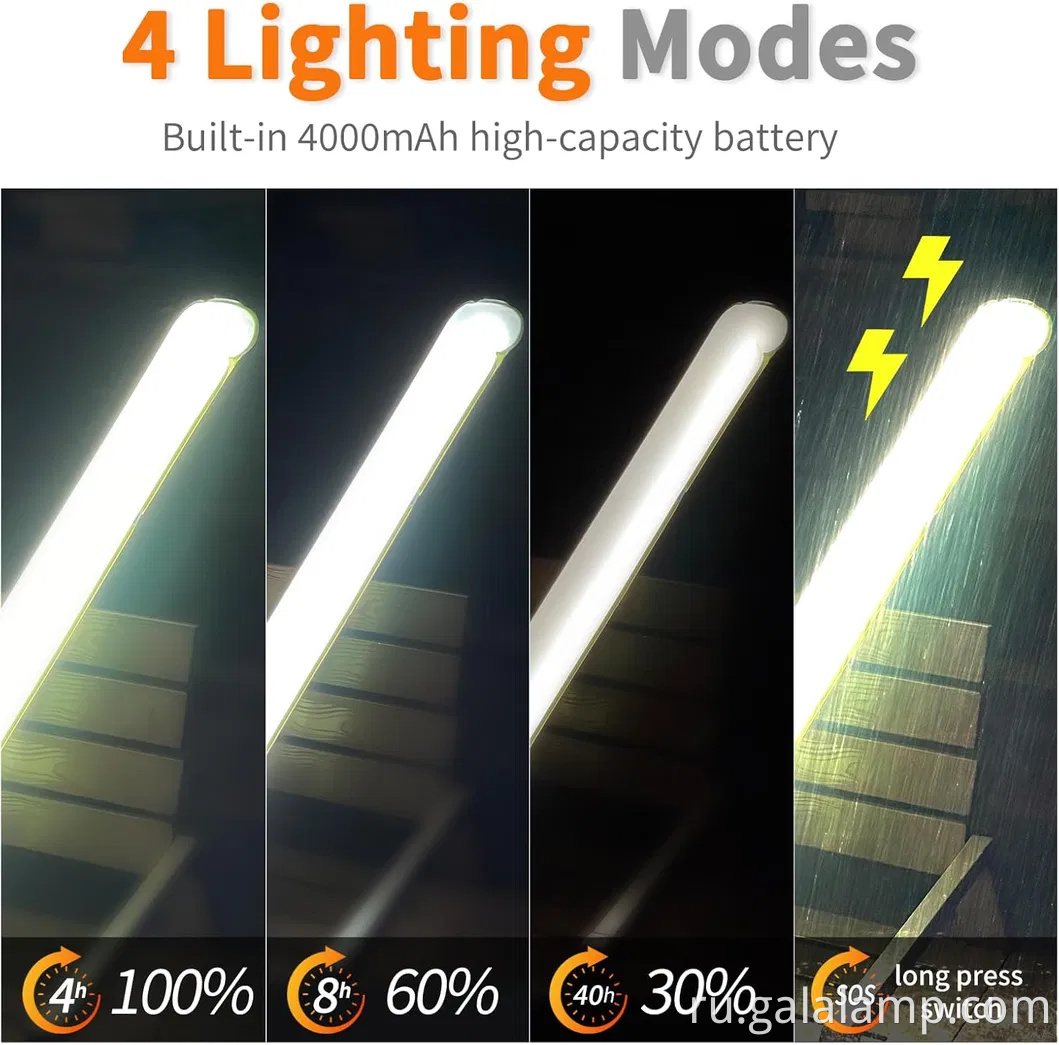 Надувной солнечный лагерь, USB -перезаряжаемый, 4 режима освещения, водонепроницаемый, портативный и легкий свет IP66